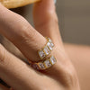 Wholesale Women's Geometric Stainless Steel Ring With Pvd Furnace Vacuum Real Gold Plating