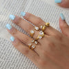 Wholesale Women's Geometric Stainless Steel Ring With Pvd Furnace Vacuum Real Gold Plating