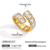 Wholesale Women's Geometric Stainless Steel Ring With Pvd Furnace Vacuum Real Gold Plating