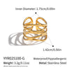 Wholesale Women's Geometric Stainless Steel Ring With Pvd Furnace Vacuum Real Gold Plating