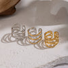 Wholesale Women's Geometric Stainless Steel Ring With Pvd Furnace Vacuum Real Gold Plating