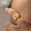 Wholesale Women's Geometric Stainless Steel Ring With Pvd Furnace Vacuum Real Gold Plating