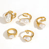 Wholesale Women's Geometric Stainless Steel Ring With Vacuum Real Gold Plating In Pvd Furnace Light Luxury Style