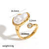 Wholesale Women's Geometric Stainless Steel Ring With Vacuum Real Gold Plating In Pvd Furnace Light Luxury Style