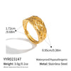 Wholesale Women's Geometric Stainless Steel Ring With Vacuum Real Gold Plating In Pvd Furnace Vintage Style