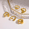 Wholesale Women's Geometric Stainless Steel Ring With Vacuum Real Gold Plating In Pvd Furnace