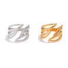 Wholesale Women's Geometric Stainless Steel Rings With Pvd Furnace Vacuum Real Gold Plating