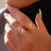 Wholesale Women's Geometric Stainless Steel Rings With Pvd Furnace Vacuum Real Gold Plating