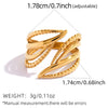 Wholesale Women's Geometric Stainless Steel Rings With Pvd Furnace Vacuum Real Gold Plating