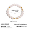 Wholesale Women's Geometric Stainless Steel Rose Quartz Freshwater Pearl Electroplated Bracelet Jewelry