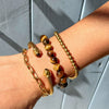 Wholesale Women's Geometric Stainless Steel Rose Quartz Freshwater Pearl Electroplated Bracelet Jewelry