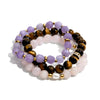 Wholesale Women's Geometric Stainless Steel Rose Quartz Freshwater Pearl Electroplated Bracelet Jewelry