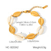 Wholesale Women's Geometric Stainless Steel Shell Electroplated Splicing Chain Necklace And Bracelet Minimalist Jewelry