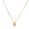 Wholesale Women's Geometric Stainless Steel Snake Bone Chain Necklace With Pvd Furnace Vacuum Real Gold Plating And Colorful Enamel Palette Pendant