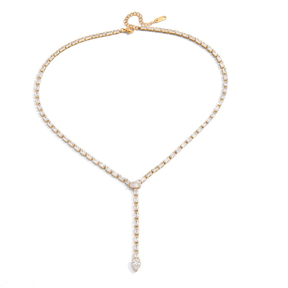 Wholesale Women's Geometric Stainless Steel Snakeshaped Necklace With Vacuum Real Gold Plating