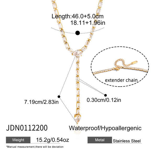 Wholesale Women's Geometric Stainless Steel Snakeshaped Necklace With Vacuum Real Gold Plating