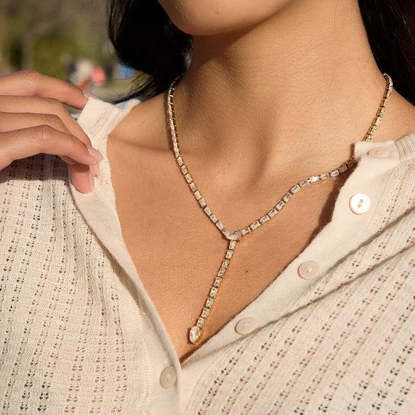 Wholesale Women's Geometric Stainless Steel Snakeshaped Necklace With Vacuum Real Gold Plating