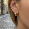 Wholesale Women's Geometric Stainless Steel Starmoon Floral Hoop Earrings Inlaid With Zircon And 18K Gold Plated