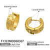 Wholesale Women's Geometric Stainless Steel Starmoon Floral Hoop Earrings Inlaid With Zircon And 18K Gold Plated