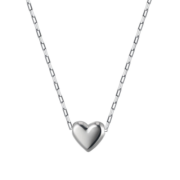 Wholesale Women's Geometric Stainless Steel Threedimensional Heart Electroplated Calendering Chain Necklace