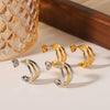 Wholesale Women's Geometric Stainless Steel Threelayer Line Electroplated Earrings