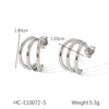 Wholesale Women's Geometric Stainless Steel Threelayer Line Electroplated Earrings