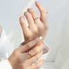 Wholesale Women's Geometric Stainless Steel Titanium Steel Electroplated 18K Gold Small Diamond Tail Ring