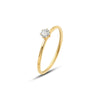 Wholesale Women's Geometric Stainless Steel Titanium Steel Electroplated 18K Gold Small Diamond Tail Ring