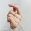 Wholesale Women's Geometric Stainless Steel Titanium Steel Electroplated 18K Gold Small Diamond Tail Ring