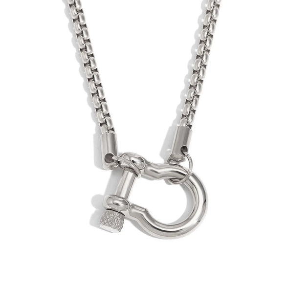 Wholesale Women's Geometric Stainless Steel Vacuum Plated Bracelet And Necklace Set