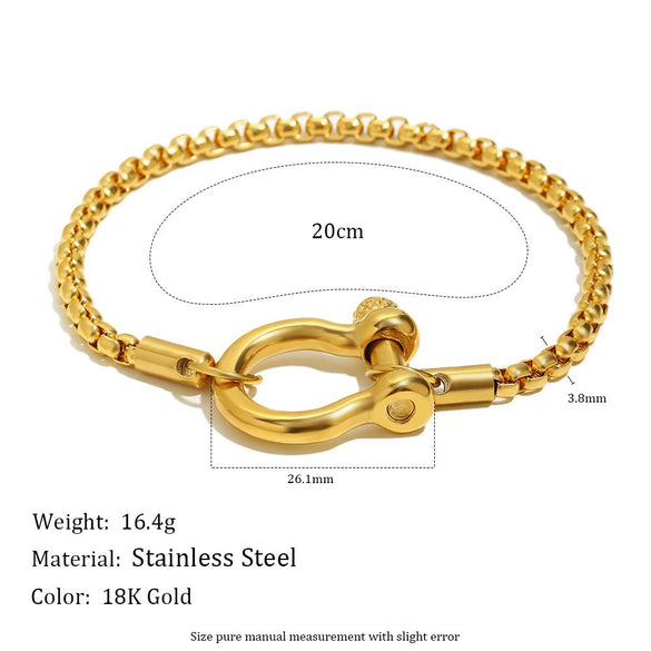 Wholesale Women's Geometric Stainless Steel Vacuum Plated Bracelet And Necklace Set