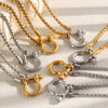 Wholesale Women's Geometric Stainless Steel Vacuum Plated Bracelet And Necklace Set