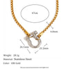 Wholesale Women's Geometric Stainless Steel Vacuum Plated Bracelet And Necklace Set