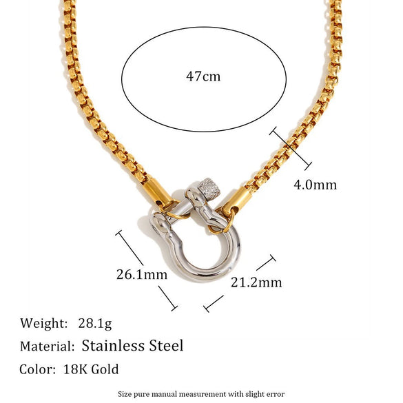 Wholesale Women's Geometric Stainless Steel Vacuum Plated Bracelet And Necklace Set
