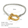 Wholesale Women's Geometric Stainless Steel Vacuum Plated Bracelet And Necklace Set