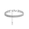 Wholesale Women's Geometric Stainless Steel Vacuum Plated Diamondencrusted Bracelet