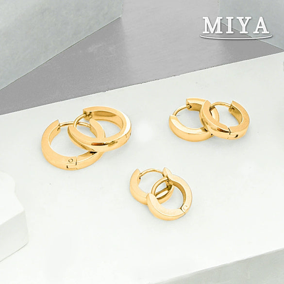 Wholesale Women's Geometric Stainless Steel Vacuum Plated Earrings Simple Ear Clips Niche Minimalist Gold Plated