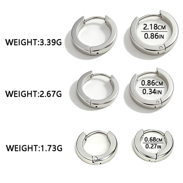 Wholesale Women's Geometric Stainless Steel Vacuum Plated Earrings Simple Ear Clips Niche Minimalist Gold Plated