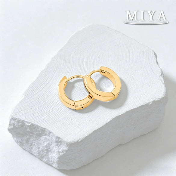 Wholesale Women's Geometric Stainless Steel Vacuum Plated Earrings Simple Ear Clips Niche Minimalist Gold Plated