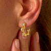 Wholesale Women's Geometric Stainless Steel Vacuum Plated Earrings With Minimalist Style