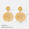 Wholesale Women's Geometric Stainless Steel Vacuum Plated Earrings With Minimalist Style