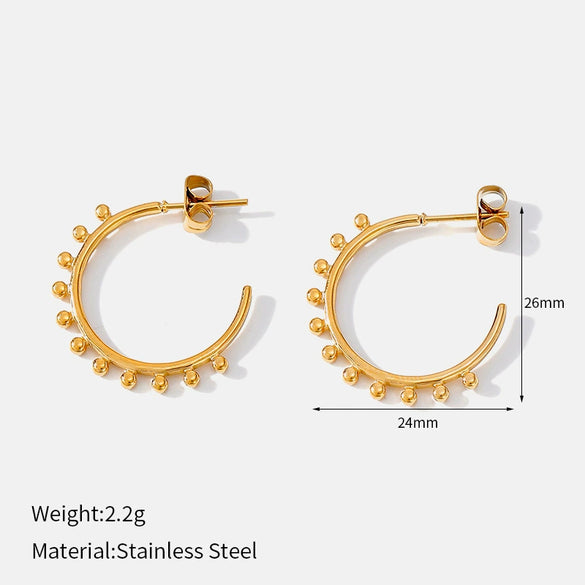 Wholesale Women's Geometric Stainless Steel Vacuum Plated Earrings With Minimalist Style