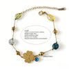 Wholesale Women's Geometric Stainless Steel Vacuum Plated Fourleaf Flower Beaded Bracelet
