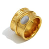 Wholesale Women's Geometric Stainless Steel Vacuum Plated Old Money Style Ring Bracelet Accessories