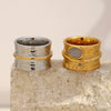 Wholesale Women's Geometric Stainless Steel Vacuum Plated Old Money Style Ring Bracelet Accessories