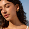 Wholesale Women's Geometric Stainless Steel Vacuum Real Gold Plated Earrings With Titanium Steel Ear Needles