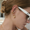 Wholesale Women's Geometric Stainless Steel Vacuum Real Gold Plated Earrings