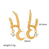 Wholesale Women's Geometric Stainless Steel Vacuum Real Gold Plated Earrings