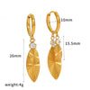 Wholesale Women's Geometric Stainless Steel Vacuum Real Gold Plated Earrings