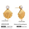 Wholesale Women's Geometric Stainless Steel Vacuum Real Gold Plated Earrings